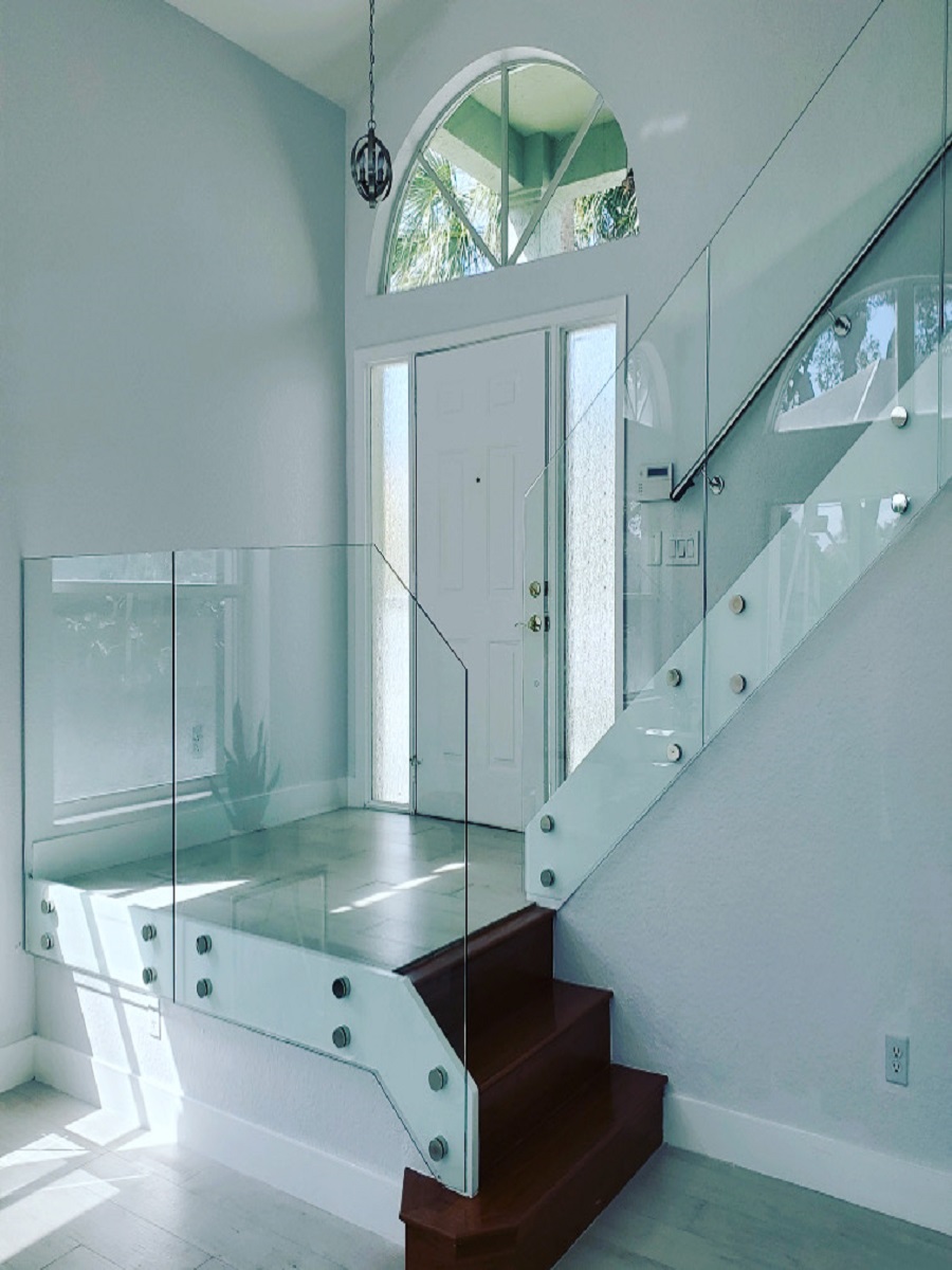 Glass railing balcony terrace Miami Broward