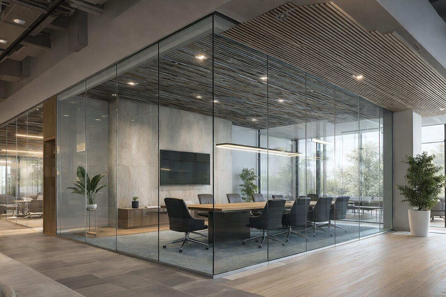 Office glass partition walls installation Miami commercial spaces
