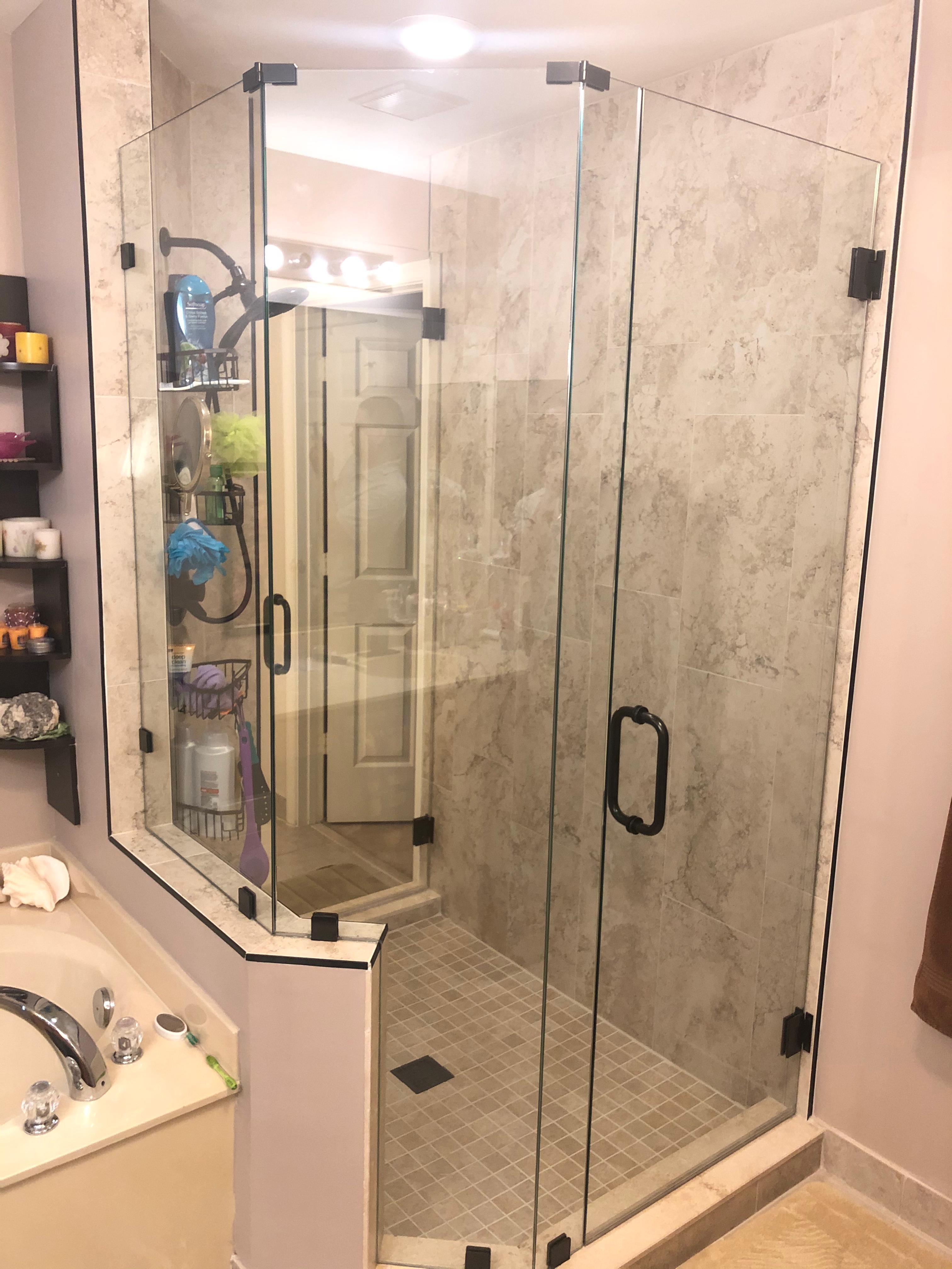 Neo-angle shower enclosure Brickell